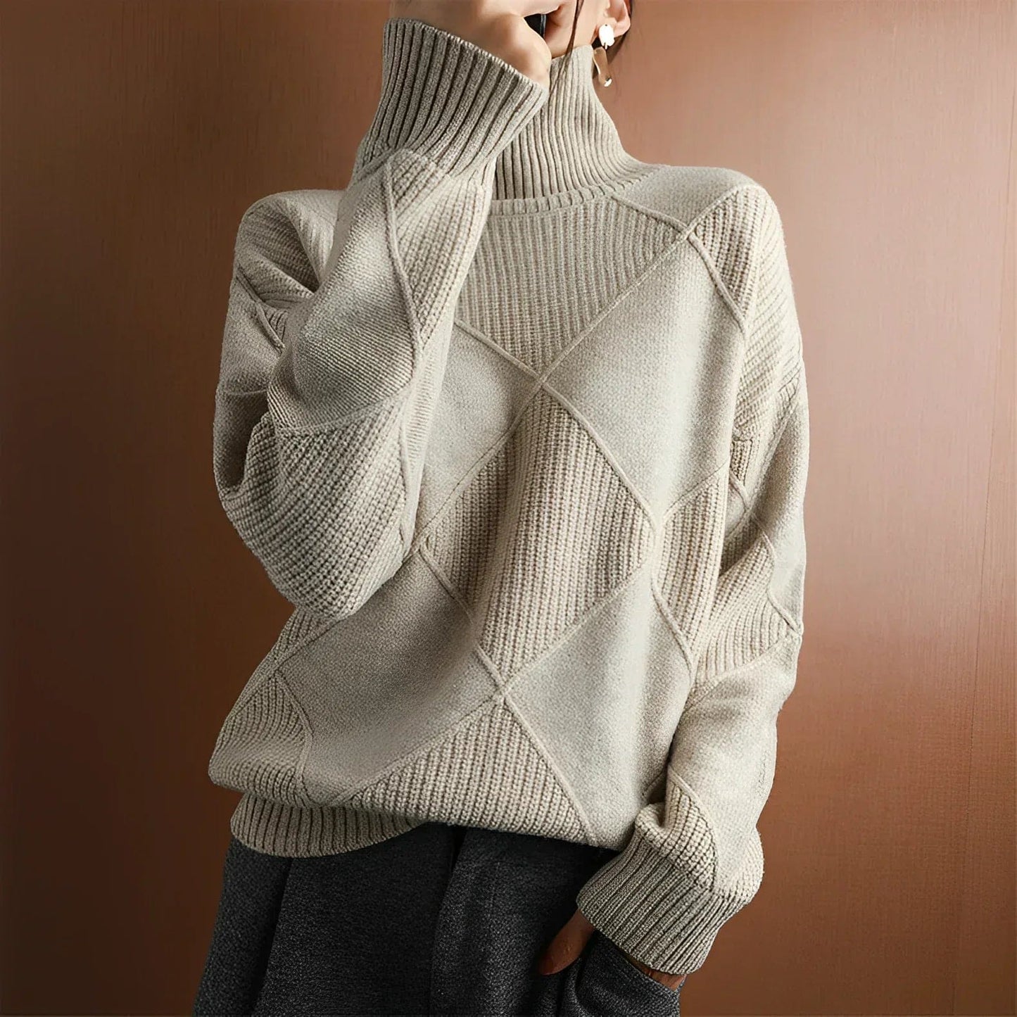 Marie Cashmere-trøje med rullekrave